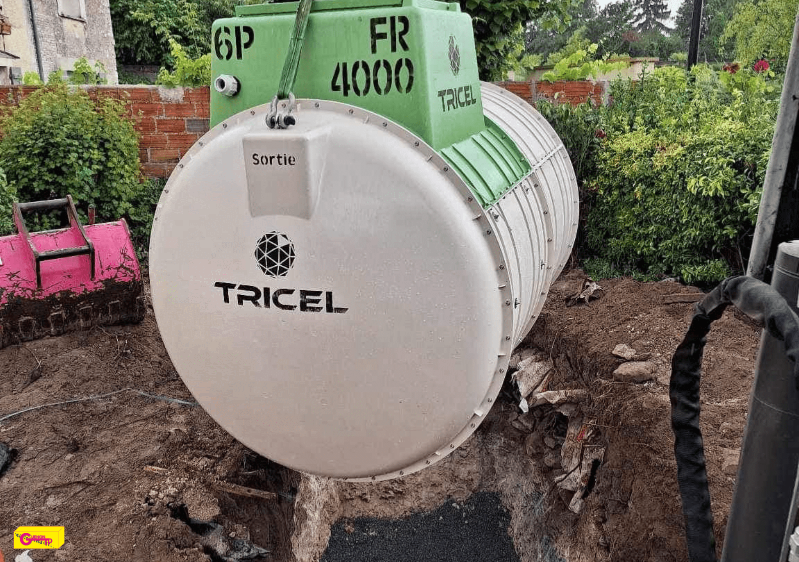 Photographie d'un chantier d'assainissement (Calvados)