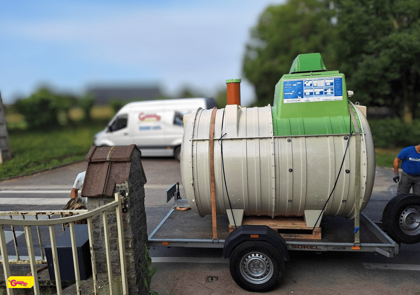 Photographie d'un chantier d'assainissement (Calvados)