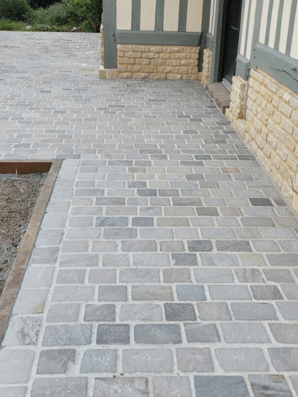 Amenagement de cour - cour en pavés