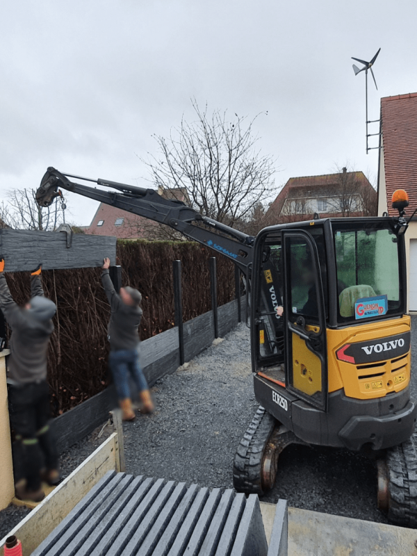 Amenagement de jardin - pose de cloture - cloture en ardoise