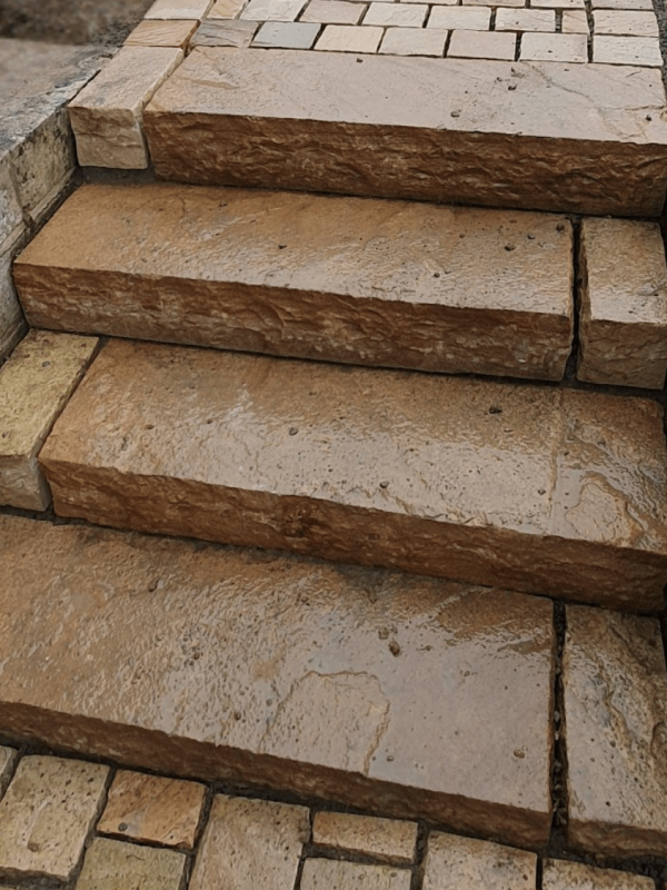 Aménagement jardin - Escaliers en pavés